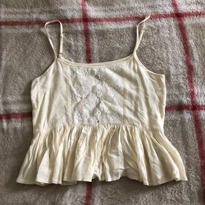 White Tank with Lace Detail
